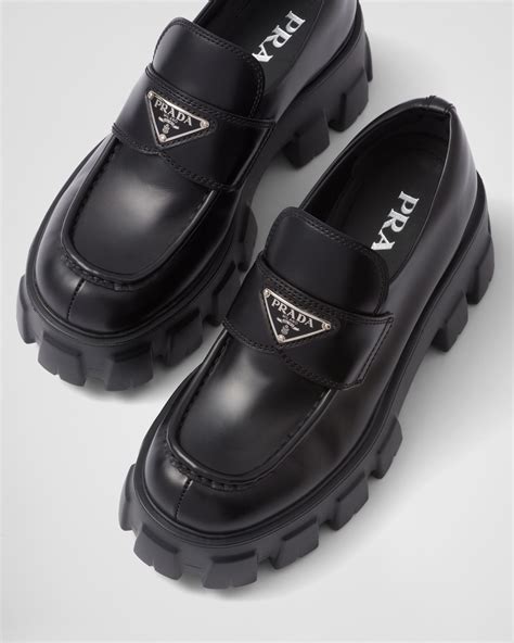 prada monolith loafer damen|Prada monolith loafers outfit.